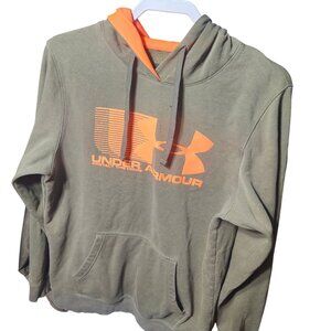 Under Armour Mens Loose Fit Green & Orange Hoodie Sweatshirt SM/P